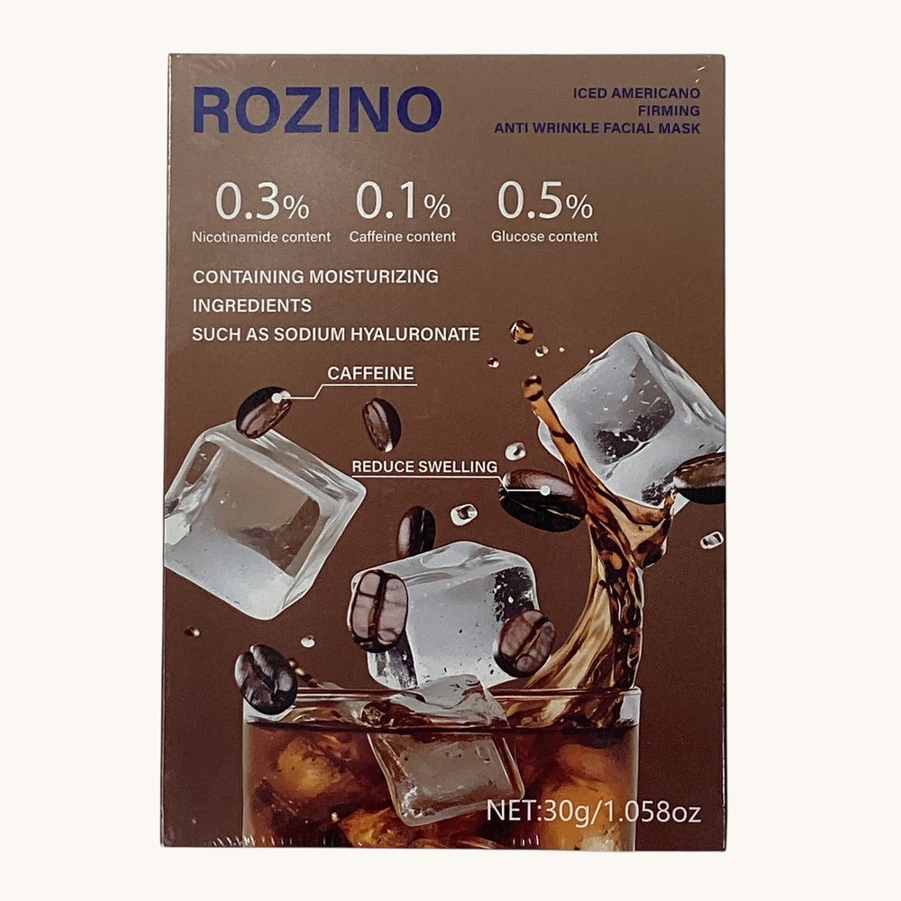 Rozino Iced Americano Firming Anti Wrinkle Facial Mask Caffeine Nicotinamide 30g